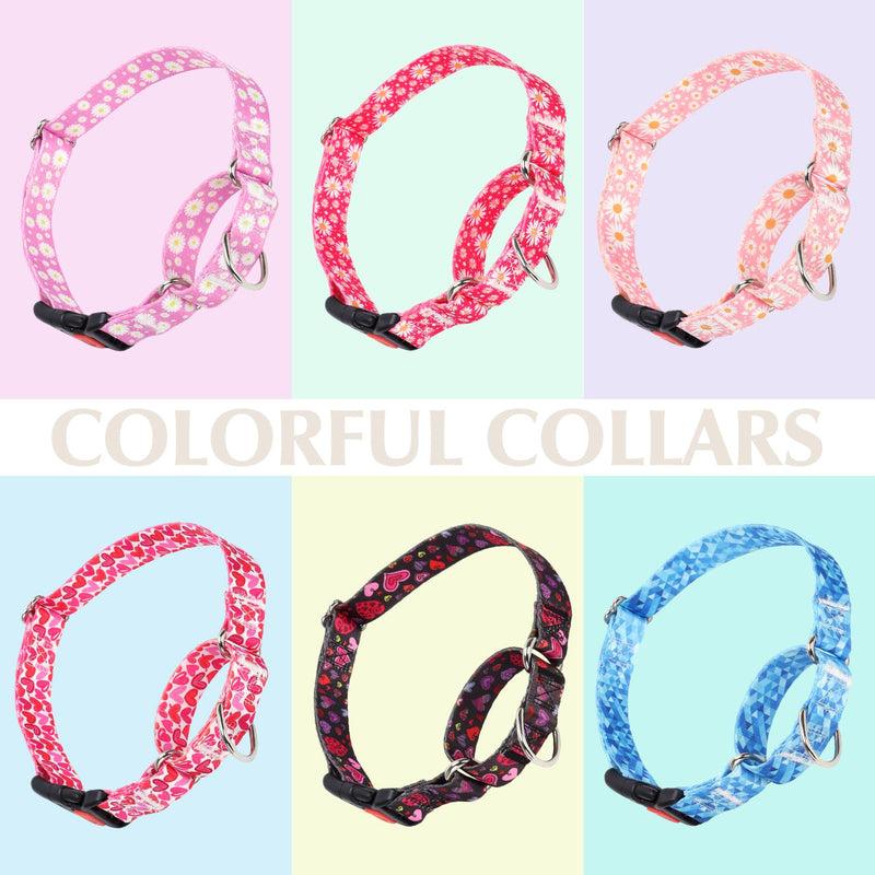 Martingale Collar for Dogs, Pink Heart Dog Collar for Small Medium Large Dogs, Girl Dog Collars with Quick-Release Buckle for Training, Walking, Hunting (L) A16 L (Neck 20"-28") - PawsPlanet Australia