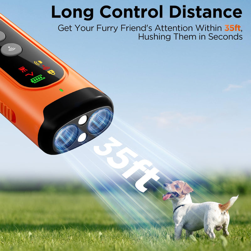 2024 Dog Bark Deterrent Device, Anti-Bark Device for Dog Training & Behavior Aid, No Need to Yell or Pat, Simply Point at The Dog Within 35ft, Ultra-Bright LED Flashlight | Bark Collar Alternative Orange - PawsPlanet Australia