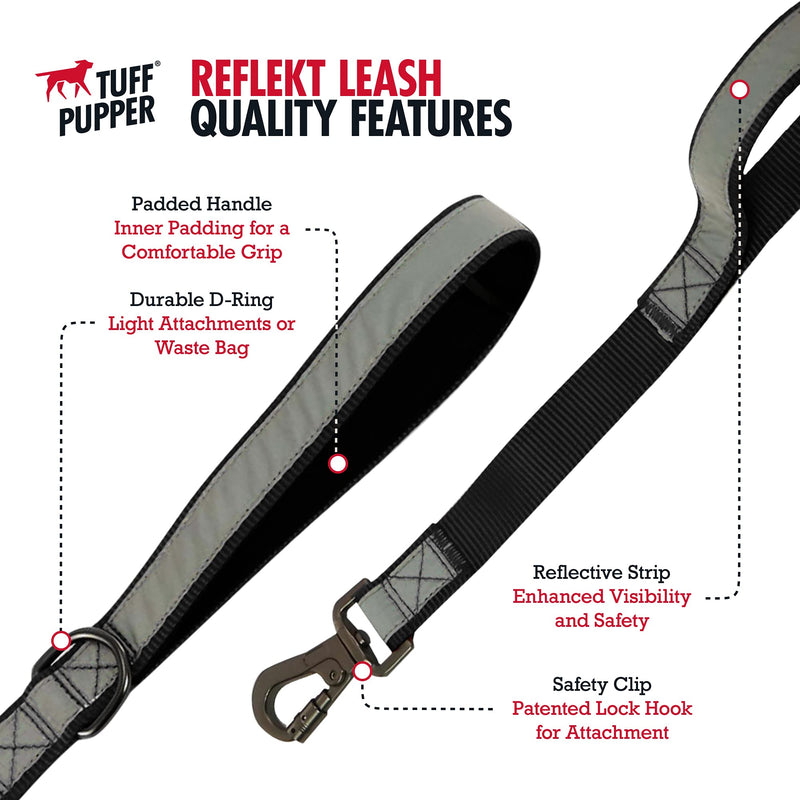 Heavy Duty Dog Leash | Double Handle Dog Leash To Hold Strong Dogs | Reflective Dog Leashes For Safe Night Walks | 6 Foot Dog Leash w/ Lockable Clip For Security | For Medium & Large Dogs 6 feet long Midnight Blue - PawsPlanet Australia