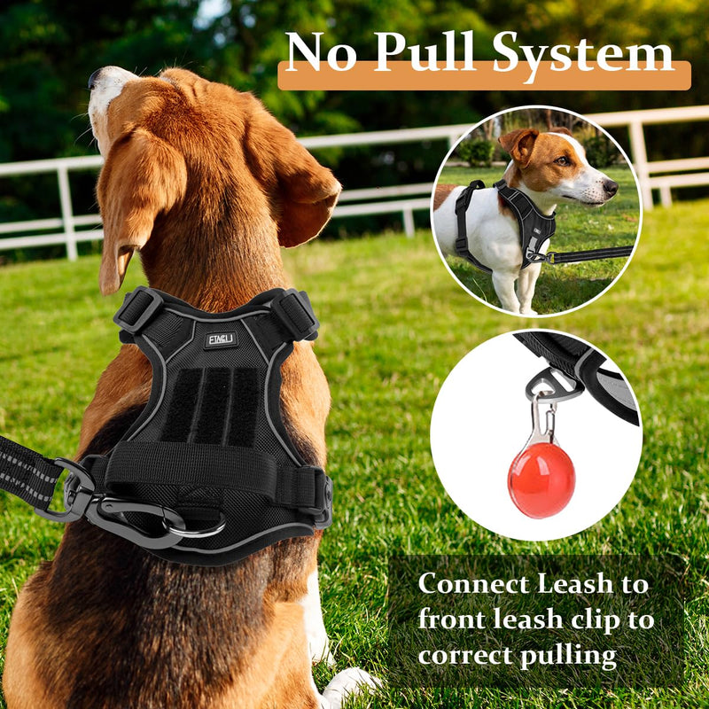 ETACCU Dog Harness for Large Dogs，No Pull Dog Harness with Handle, Front Clip Reflective No-Choke Adjustable Dog Chest Harness with 2 Leash Clips 2 Buckles, Dog Vest Harness, L - PawsPlanet Australia