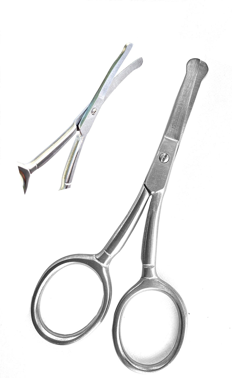 Baby Nail Scissors with Rounded Probe Tip Curved - Stainless Steel 4.5" Good for Dogs and Cats whiskers - PawsPlanet Australia