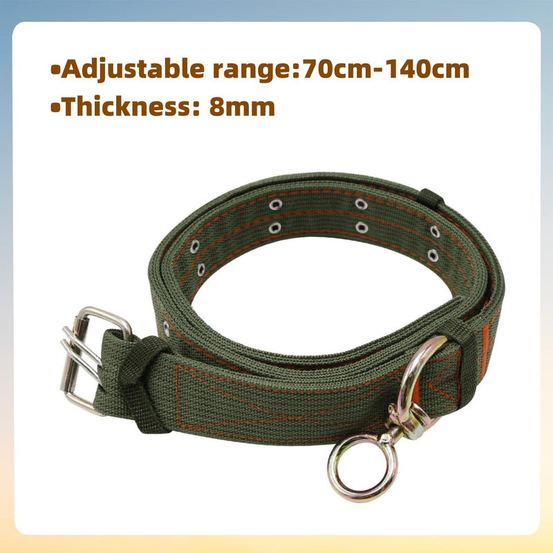 59 Inch Adjustable 4-Layer Nylon Thickened Cow Collar with 2-Rows Metal Buckle and Traction Chain for Dogs, Cow, Sheep, Horse, Goat, Camel - PawsPlanet Australia