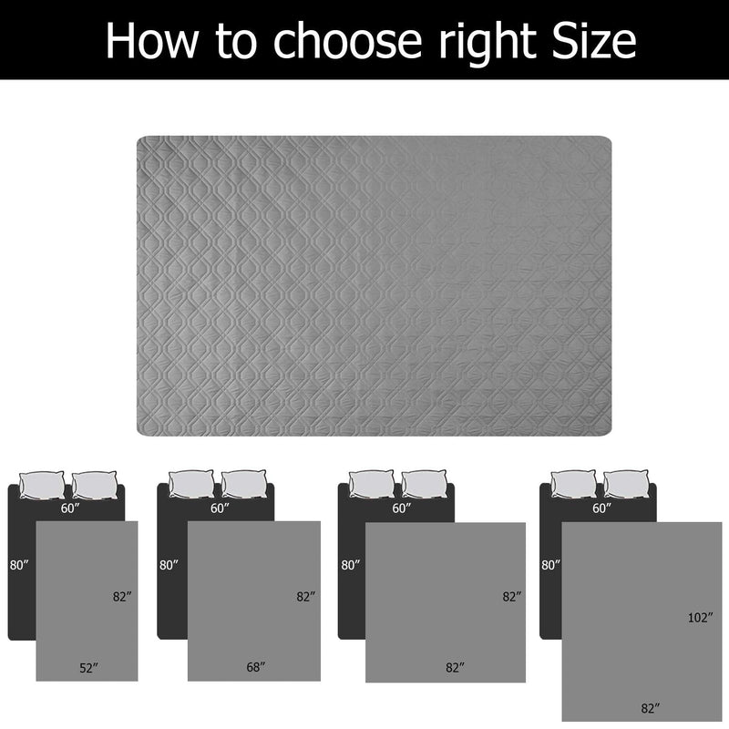 Ameritex Waterproof Dog Bed Cover Pet Blanket for Furniture Bed Couch Sofa Reversible 52x82 Inch (Pack of 1) Grey+dark Grey - PawsPlanet Australia