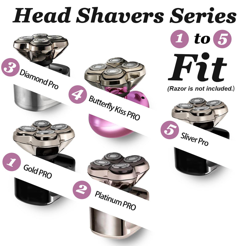 2Pack Professional Replacement Head for Skuls Pitbuls Shaver Gold PRO, Silver PRO, Diamond PRO Series…Self-Sharpening Blades with Hypoallergenic Foil 1 Count (Pack of 2)