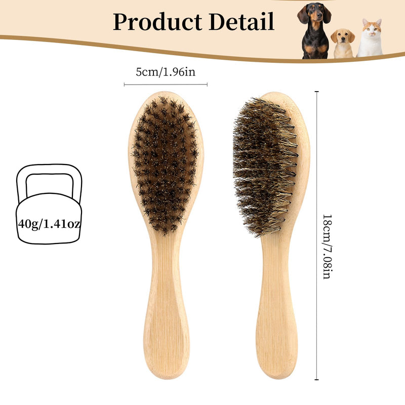 Soft Boar Bristle Dog Brush for Short Haired, Gentle Deshedding & Grooming Tool, Ideal Pet Hair Brush, Puppy Essentials for Grooming and Shedding, Small - PawsPlanet Australia
