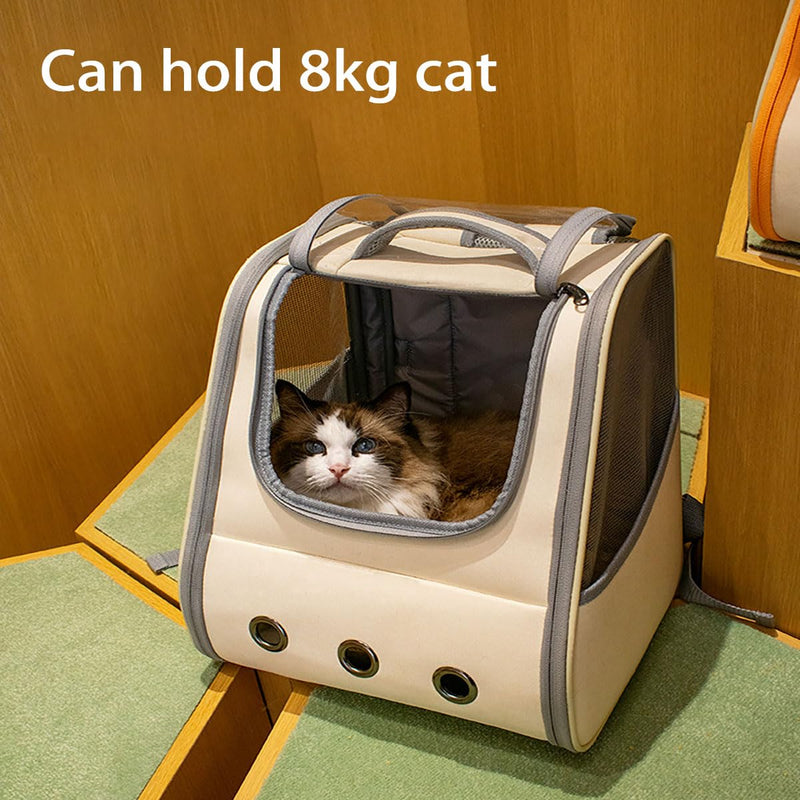 Foldable Travel Cat Backpack Carrier for Cats up to 8kg - Breathable, Ideal for Hiking, Camping, and Daily Adventures Yellow - PawsPlanet Australia