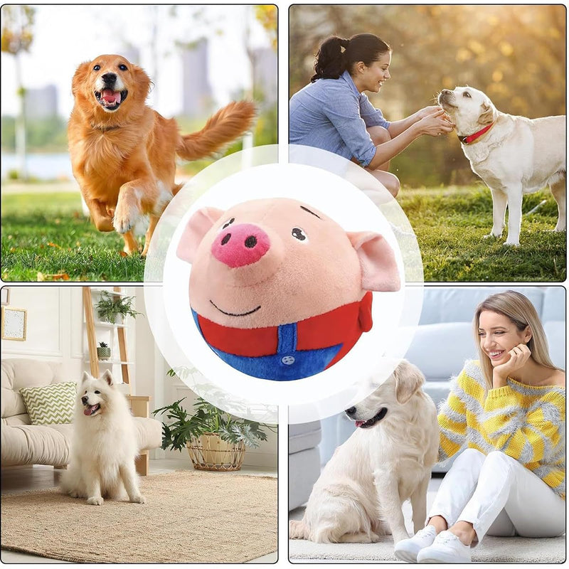 Active Moving Pet Plush Toy - Cute Squeaky Pig Dog Toy for Small Dogs, Talking and Singing Dog Toy, Washable Cartoon Pig Plush Sound Electronic Dog Toy for Pets, Cats, Dogs Red - PawsPlanet Australia