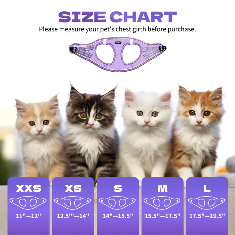 Cat Harness and Leash Set, Escape Proof Kitten Harness, Soft and Breathable Vest with Reflective Strip, Easy to Wear for Cats Walking and Traveling (Pink, S) S (Chest:14"-15.5") Pink - PawsPlanet Australia