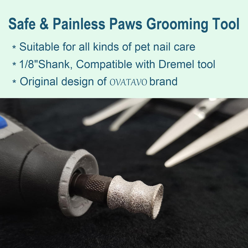 Nail Diamond bits for Dremel - Dog Nail Grinder Attachment for Large Medium Small Dogs Nail Care - 1/8'' Pet Nail Grinder Attachment Wheel Work with Dremel for Pet Nail Care - PawsPlanet Australia