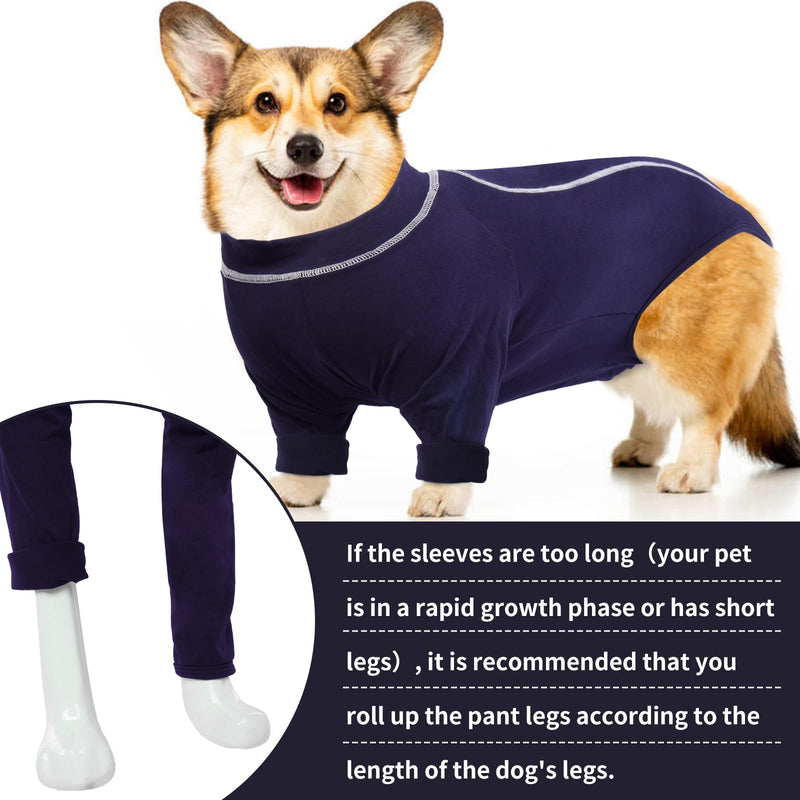 ROZKITCH Dog Surgery Recovery Sleeve for Front Legs, Anti-Lick Wound Protector with Zipper, Dog Elbow Brace for Joint Care, ACL/CCL Sprain, Arthritis, Post-Op Suit, Cone Collar Alternative Blue 2XL 2XL(Chest: 32.2"; Back:21.2") - PawsPlanet Australia