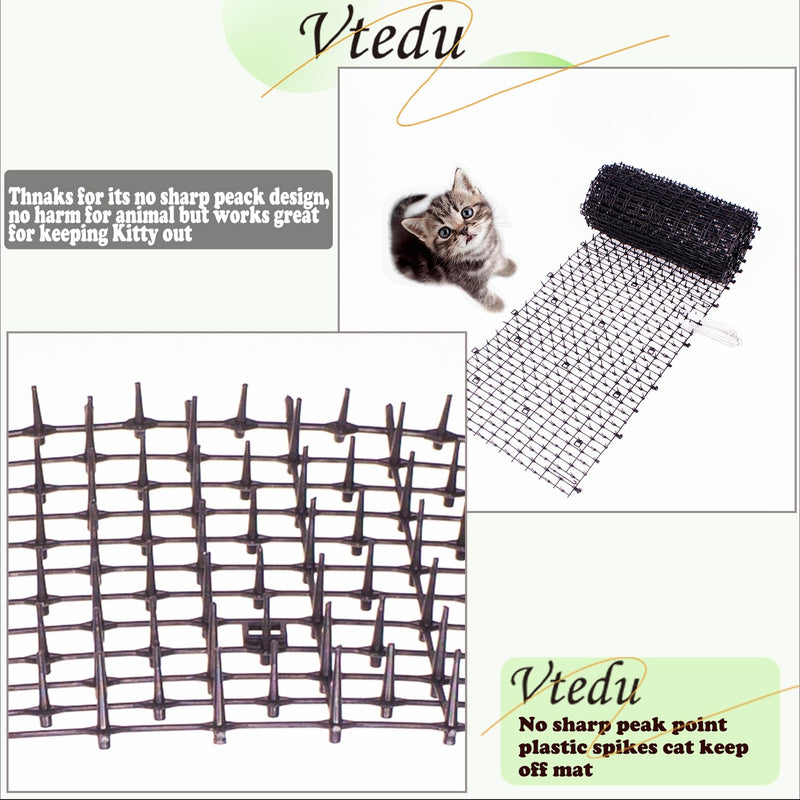 Cat Deterrent Mat(6.5ft), Cat Repellent Mat, Cat Scat Mat,Cat Spikes with 8 Staples, Scat Mats for Pets(Cats, Dogs...) for Garden - PawsPlanet Australia