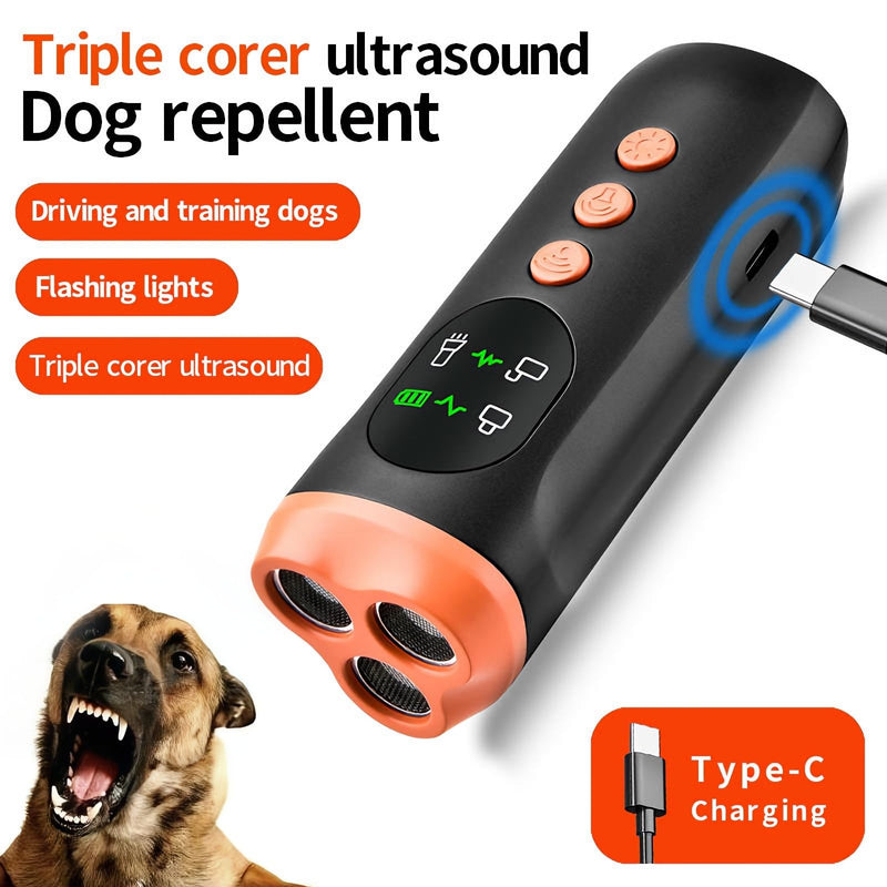 Dog Bark Deterrent Device,3X Ultrasonic Anti Bark Tool for Dogs,Rechargeable 6 Modes Stop Bark Behavior Correct Device,50FT Range Safe Humane Training with Flashlight,for Indoor&Outdoor Bark Silencer - PawsPlanet Australia