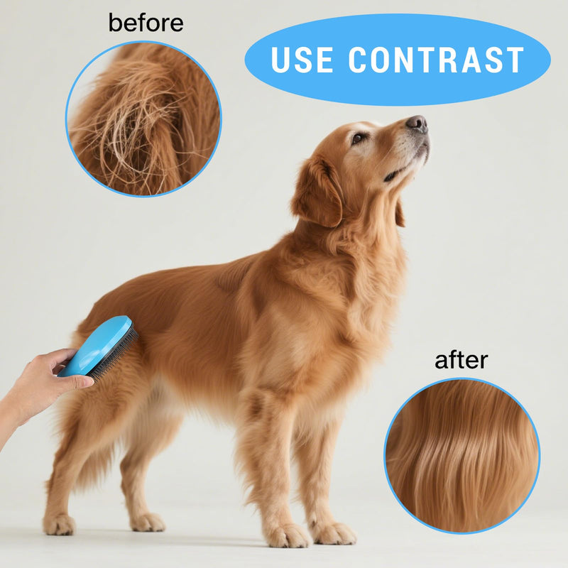 Small Dog Brush - Puppy Brush Grooming Tool for Teddy Yorkies Maltese, Gentle Hair Remover for Easy Pet Grooming at Home (Blue) - PawsPlanet Australia