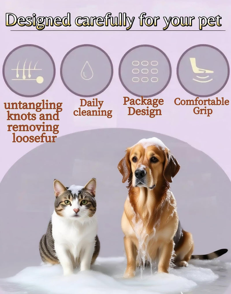 Pet Hair Grooming Tool Kit-9 Packs Dog Cat Grooming Kit Pet Dog Cat Grooming Supplies Washing Gloves Slicker Brush Kit Nail Grider Trimming Tools Pet Toothbrush Comb and Grooming Scissors Set - PawsPlanet Australia