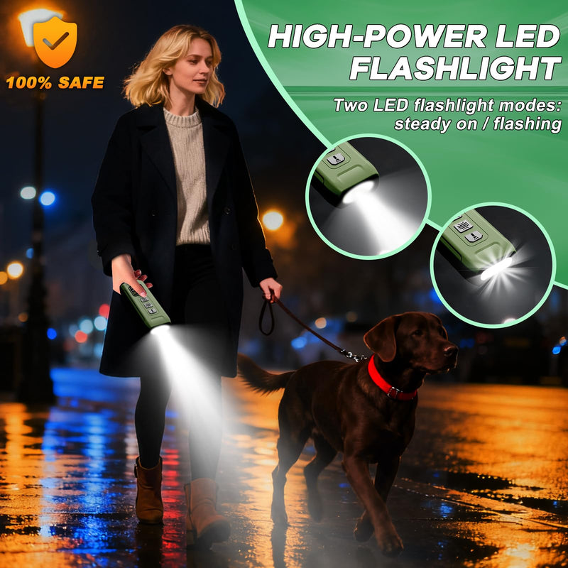 Ultrasonic Dog Bark Deterrent & Anti-Barking Training Device, 3 Modes to Stop Dog Barking, Handheld Tool, Safe, Rechargeable, Compact and Portable, Suitable for Indoor/Outdoor Use(Green) Green