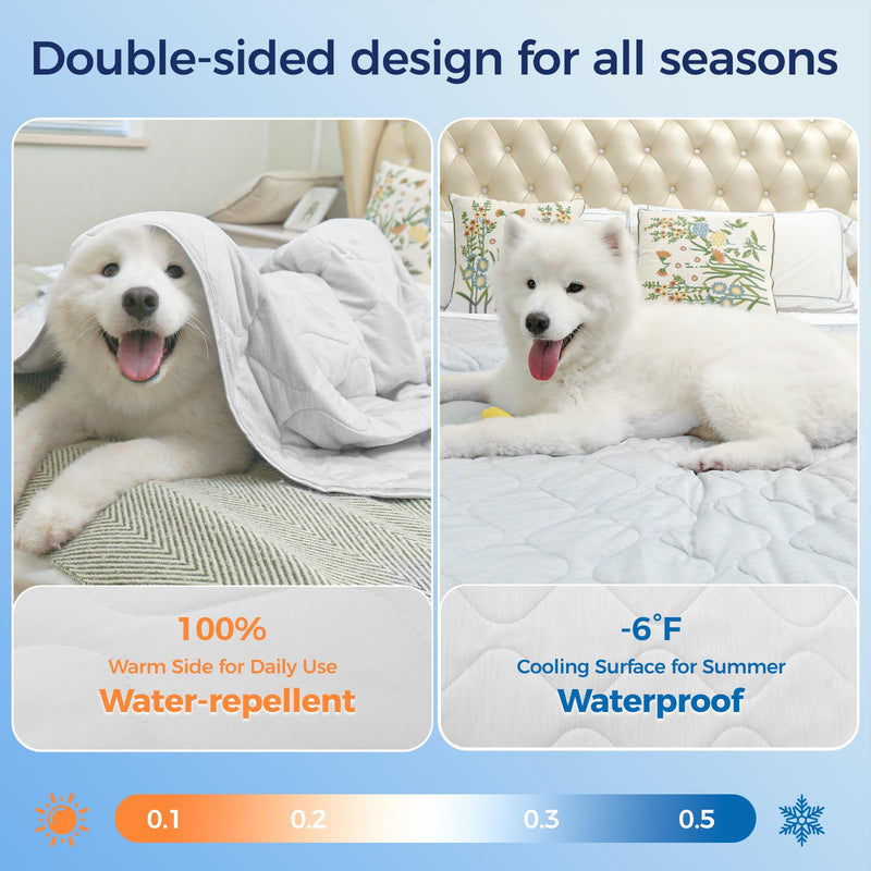 Rywell Cooling Blanket for Dogs, Large Dog Cooling Mat Q-Max>0.5, Durable&Versatile with Cooling&Soft Surfaces for All Seasons,Waterproof Protect Sofa Bed,40 * 60IN Washable Dog Blanket 60*40*IN - PawsPlanet Australia
