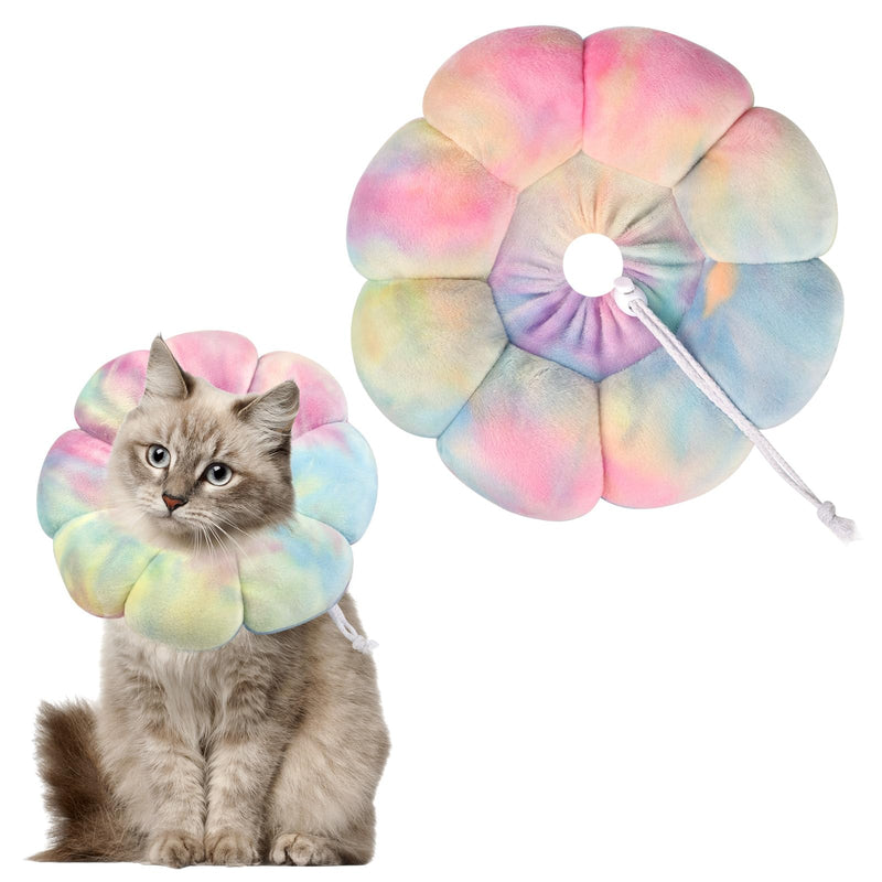 Adjustable Dog Cone Collar, Soft Dog Elizabethan Collar Recovery E Collar After Surgery, Recovery E-Collar for Kittens/Puppies and Cats Recovery (Pink Blue, M) pink blue