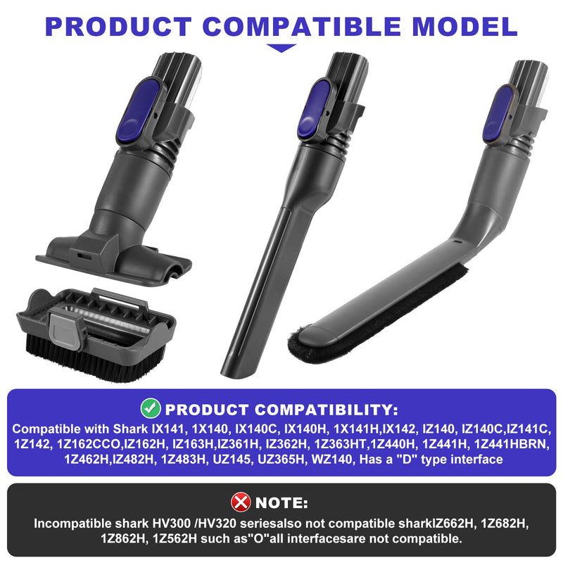 IX141 Vacuum Crevice Tool Brush Replacement Parts Compatible with Shark Pet Cordless Stick IZ162H IZ361H IX140 IX141 IZ140 IZ142 UZ145 Removable Two-in-one Tool Brush Attachments for D-Shaped Vacuum - PawsPlanet Australia