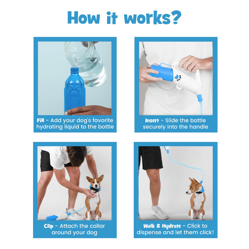 3-in-1 Water-Dispensing Dog Leash with Built-in 15oz Bottle & Lick Valve Durable PVC & Braided Cable – Fits Large Dogs – Save Time on Walks, No Extra Bowl Needed - PawsPlanet Australia