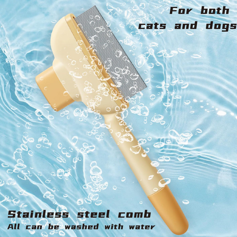 Flea Comb for Cats & Dogs - Dual-Sided Pet Hair Removal Comb with Long/Short Stainless Steel Teeth - Effective Deshedding Brush for Shedding Control & Grooming - PawsPlanet Australia