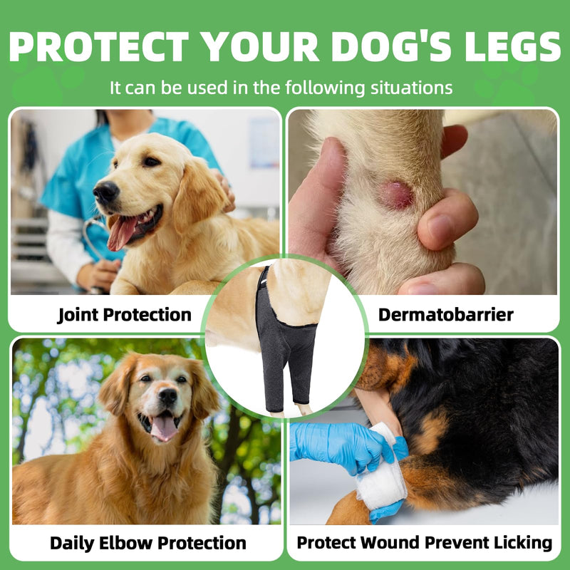 Dog Surgical Recovery Suit, Gray, M | Front Leg Protection, Elbow Protector, Leg Wound Protector, Prevents Licking & Biting