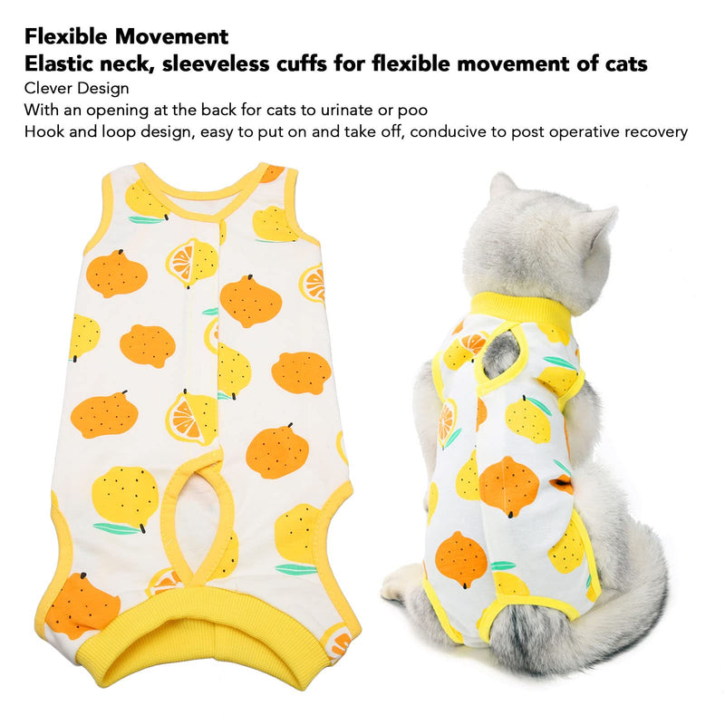 Breathable recovery suit for cats, prevents licking. Warm cotton clothing for faster healing, suitable for cats after surgery, neutering suit (L) L
