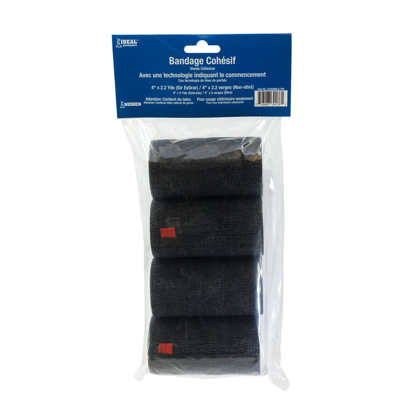 Syrflex Cohesive Bandage 4” Black 4 pk 4" - PawsPlanet Australia