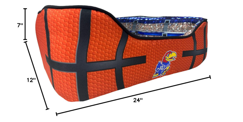 NCAA Kansas Jayhawks Stadium Dog Bed, Pet Pillow Bed for Dogs, Sporty Football Dog Bed and Lounge Cushion - PawsPlanet Australia