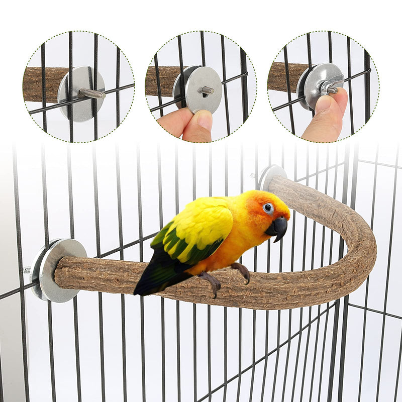 Rypet Parrot Natural Wood Stand Perch, Swing U Shape Natural Parrot Perch, U Shape Bird Chewing Stand Stick, Bird Cage Accessories for Parakeet, Conure, Cockatiel, Budgie, Lovebirds,Amazon Parrots 1 Pcs S U Perch - PawsPlanet Australia