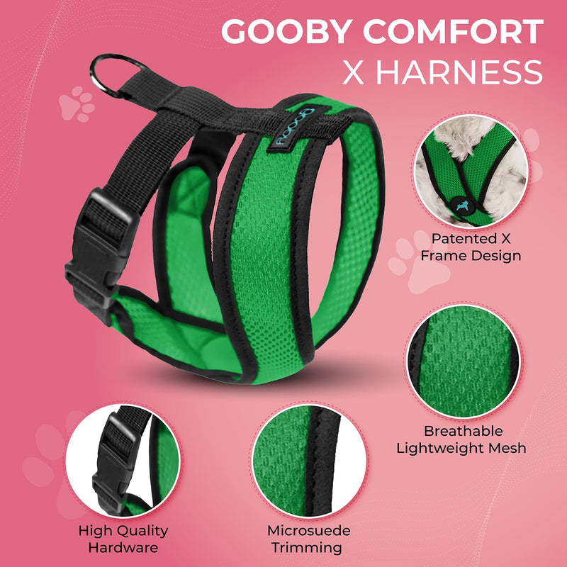 Gooby Comfort X Head In Harness - Hunter Green, X-Large - No Pull Small Dog Harness Patented Choke-Free X Frame - On the Go Dog Harness for Medium Dogs No Pull or Small Dogs for Indoor and Outdoor Use X-Large Chest (20.5-28")