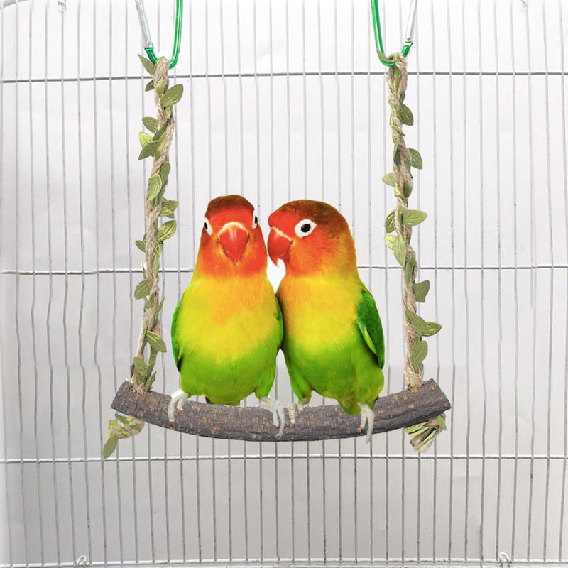 2Pcs Pet Bird Perch Swing Pet Bird Swing Stand Rope Bird Cage Swing Parrot Rope Swing Hanging Toy Parrot Swing Toy for Lovebirds, Larks, Finches, Macaws, Cockatiels