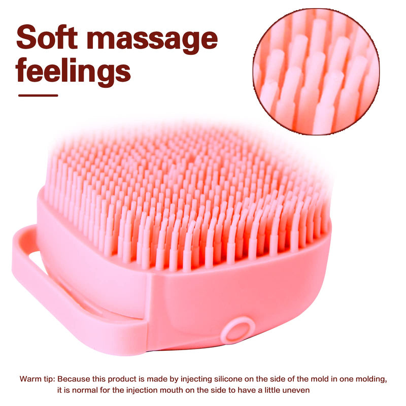 Pet Bath Brush Dog Baths Brush Shampoo Dispenser Soft Silicone Dog Bathing Brushes Dogs Shampoo Brushes scrubbers for Cats and Dogs Shower Brush Grooming (Pink) Pink - PawsPlanet Australia
