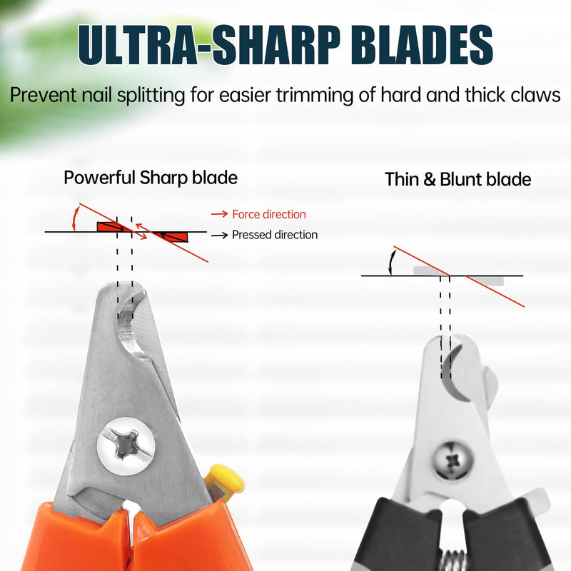 Dog Nail Trimmers 767C - Professional Dog Nail Clippers for Large and Small Dogs, Easy-to-Use Pet Nail Trimmers for Safe and Precise Grooming, Durable Claw Clippers for Paws Care Orange - PawsPlanet Australia