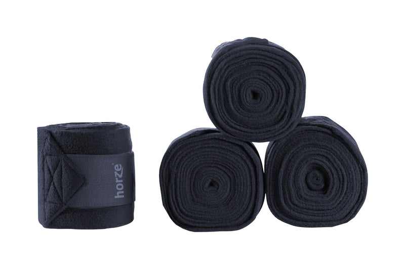 HORZE Embrace Fleece Polo Wraps | Horse, Sheep, Goat Leg Bandages (Set of 4) - Dark Dark Blue - 10 ft 6 in