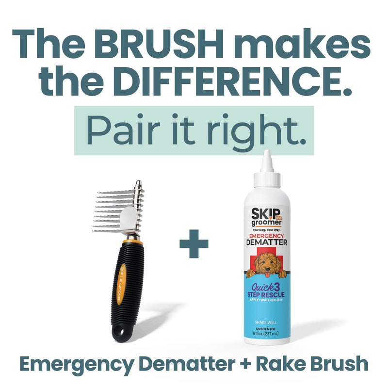 Rake Brush for Dogs, Dematting Tool for Goldendoodles, Poodles & Doodles – Rescue Essential with Long Smooth-Edged Teeth for Thick Coats, Deshedding & Mat Remover – Skip the Groomer - PawsPlanet Australia