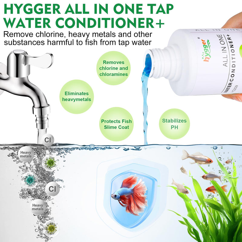 hygger Aquarium Water Conditioner for Freshwater, Neutralizes Chlorine, Chloramines, Reduce Heavy Metals, Ammonia & Nitrite, Safe for Fishes and Plants, 500 ML 500ML - PawsPlanet Australia