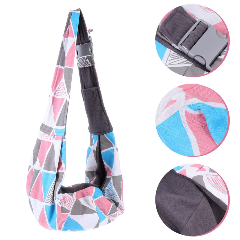 Balacoo Bearded Dragon Sling Carrier - Adjustable Reptile Travel Bag for Leopard Gecko, Lizard, & Small Animals - Hands-Free Soft Warm Pouch with Shoulder Strap (Geometric Pattern)