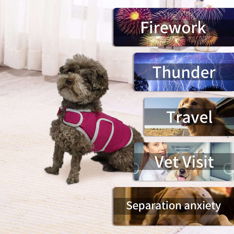 Dog Anxiety Relief Coat, Dog Anxiety Calming Vest Jacket for Thunderstorm,Travel, Fireworks,Vet Visits (Small, Rose) Small - PawsPlanet Australia