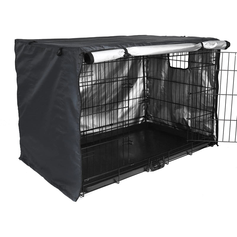 Dog Crate Cover 36 inch - Double Door, Dog Kennel Indoor, Waterproof Dog Kennel Cover with Air Vent Window, for Indoor/Outdoor Most Wire Dog Crate(Black) 36.0"L x 23.0"W x 25.0"H Black - PawsPlanet Australia