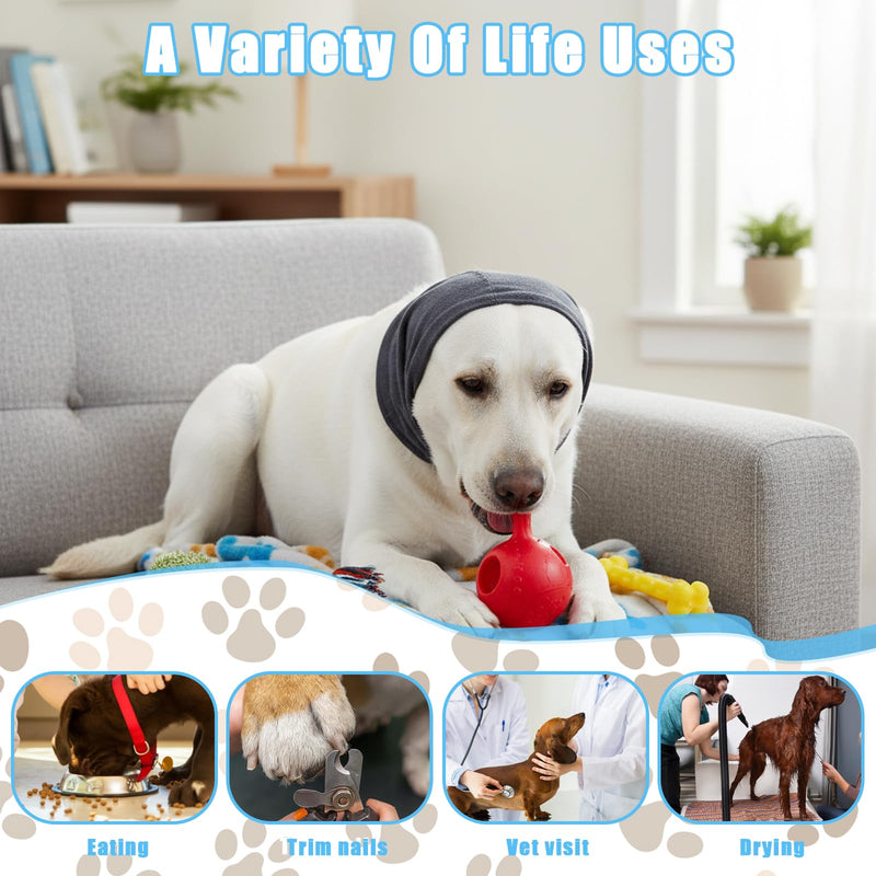 Dog Ear Defenders, Noise Cancelling Ear Muffs for Dogs, Adjustable Ear Protector & Muff for Grooming, For Noise Anxiety Relief (Gray S)