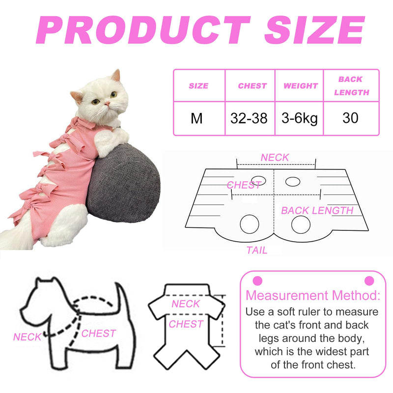 2 Pcs Cat Recovery Suit, Soft Post Surgery Onesie, Anti Licking for Abdominal Wounds, E-Collar Alternative