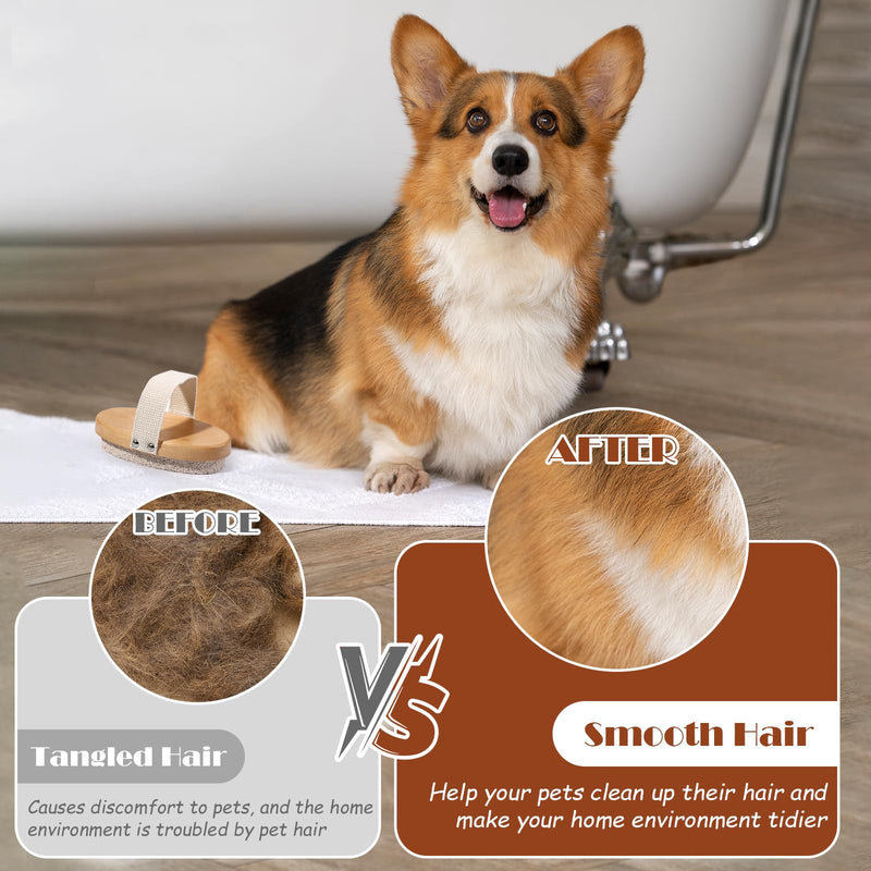 3 Pcs Shedding Stone for Dog Cat Hair Pumice Stone Pet Hair Remover With Handle Pet Fur Shedding Grooming Tool Pet Hair Removal Tool for Short-Hair Pet Horse Carpet Couch Furniture 5.1"×2.7"×1.18" 3 - PawsPlanet Australia