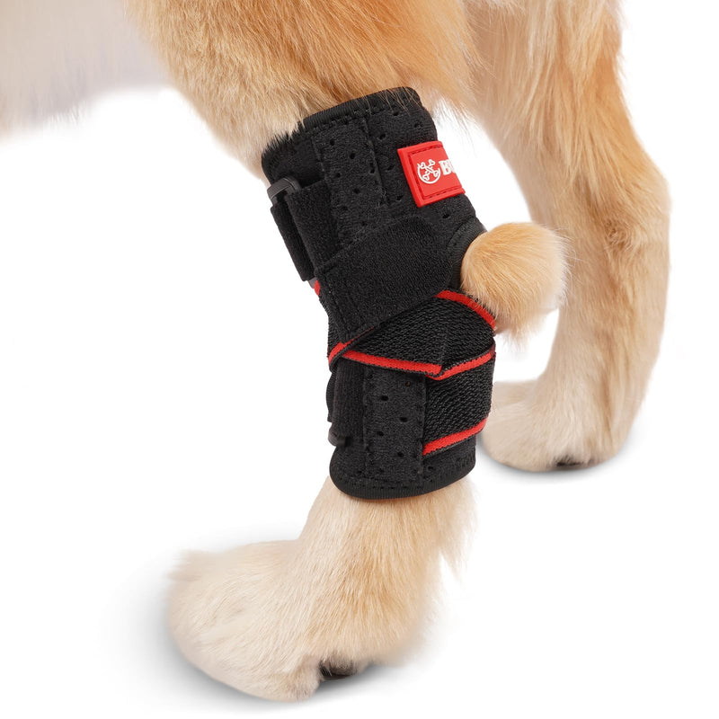 Dog Hock Brace Rear Leg Built-in Metal Spring Strips Support for Sprains, Arthritis, Ligament Injuries, Post-Op Recovery with Adjustable Compression Straps (M,Pair) Pair Pack Medium