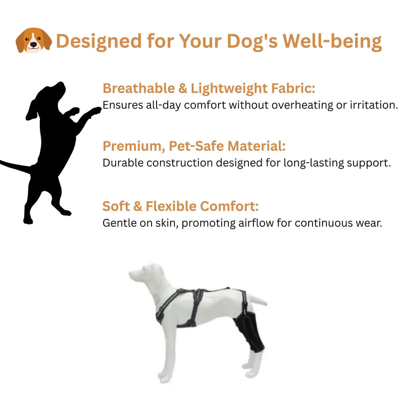 Dog Knee Brace for Hind twoLeg Support - Adjustable Hock Joint Wrap for ACL Ligament Injuries, Luxating Patella, and Arthritis Pain Relief, Best Recovery Sleeve for Injury Legs Dogs (Medium) Medium