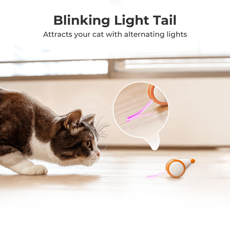 Cheerble Interactive Cat Toys for Indoor Cats, Automatic Cat Toy with LED Lights, Wicked Mouse Toys, Kitten Toys, Pet Toys, Smart Electric Cat Toy, USB Rechargeable, Auto On/Off… (Yellow) Yellow - PawsPlanet Australia
