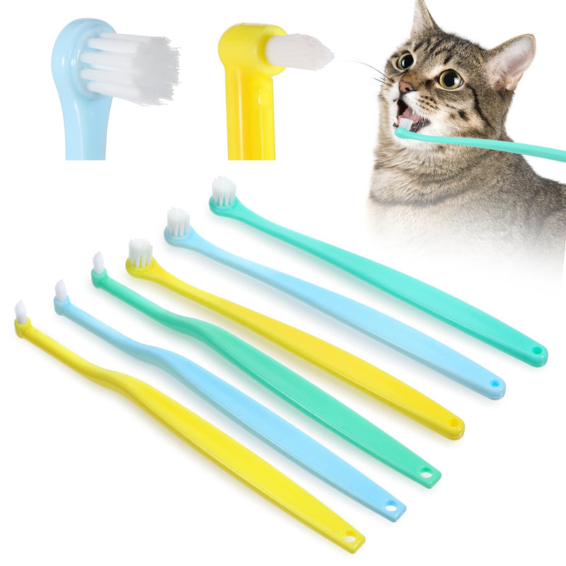 6 Pcs Small Dog Cat Toothbrush Cat Dental Care Pets Toothbrush Micro Head Cats Deep Teeth Cleaning Brush Dental Care Supplies Portable Soft Tooth Brush for Puppy Small Dog Cats - PawsPlanet Australia