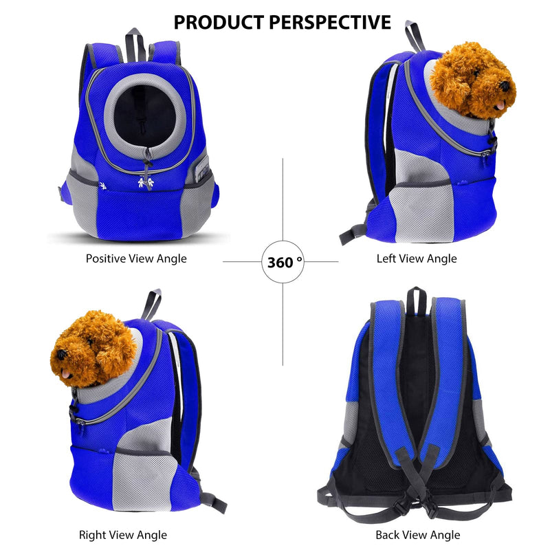 Dog Backpack Carrier Cat Carrier Pet Travel Carriers for Small Dogs and Cats Pet Travel Backpack XL Blue - PawsPlanet Australia