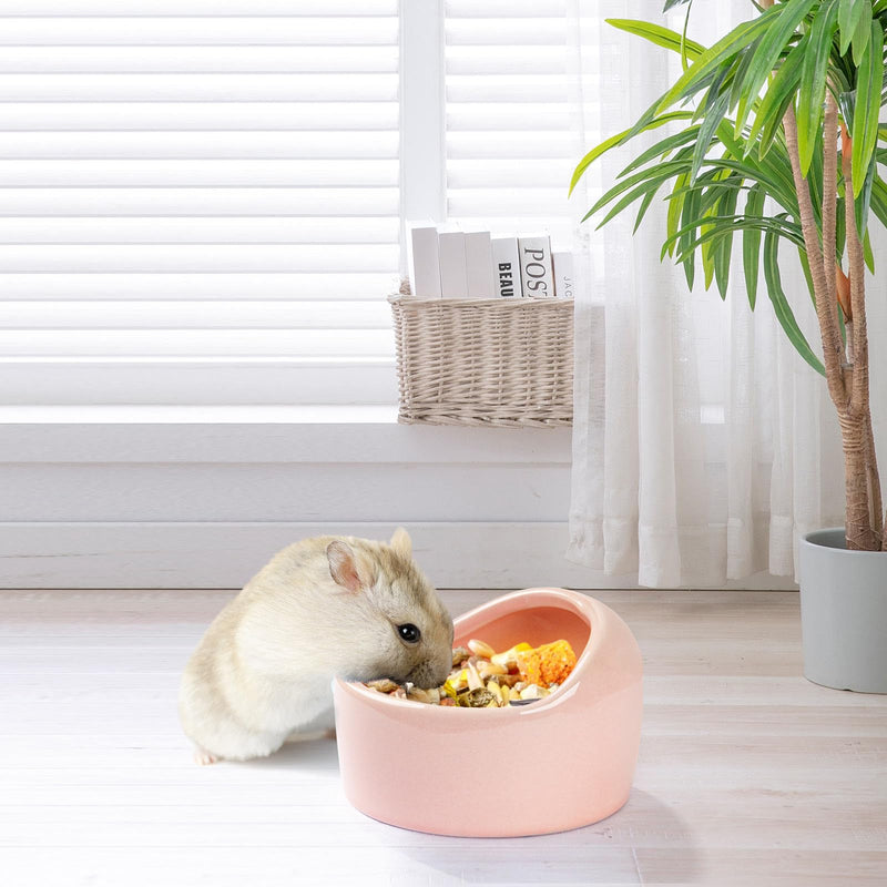 3 Pack Ceramic Hamster Food Bowl, Splash-Proof, Tip-Proof, Chew-Resistant, Easy to Clean Small Animal Bowl for Hamster/Guinea Pig/Chinchilla/Hedgehog, 1 Pink + 1 Blue + 1 Green Pink + Blue + Green - PawsPlanet Australia