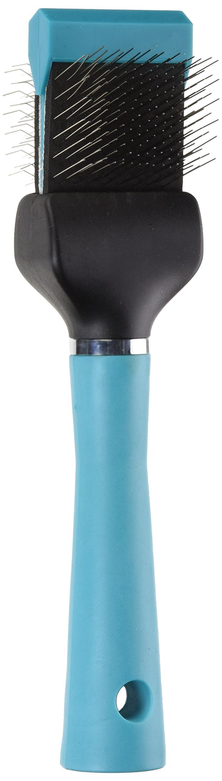 Master Grooming Tools Flexible Single Side Pet Slicker Brush with Hard Handle, Small, Teal Single-Hard - PawsPlanet Australia