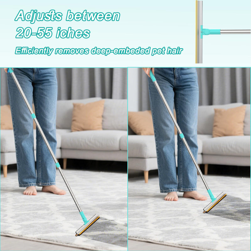 Carpet Rake for Pet Hair Removal - Reusable with Adjustable Long Handle, Dog & Cat Fur Brush & Scraper for Rugs, Floor Mats, Couches, Furniture and Car Interiors - PawsPlanet Australia